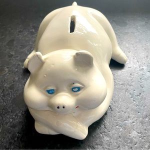 Vintage ceramic piggy bank made by Atlantic Mold